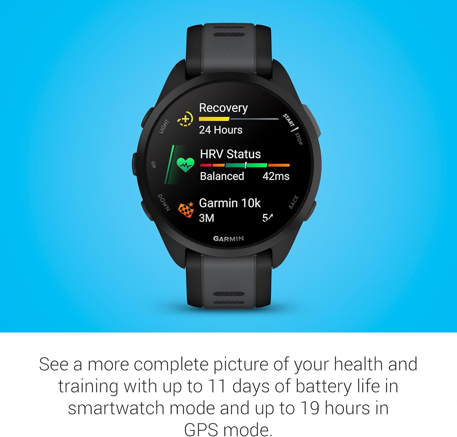 Garmin Forerunner 165, Running Smartwatch, Colorful AMOLED Display, Training Metrics and Recovery Insights, Black-4