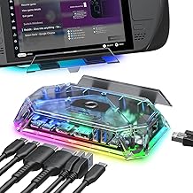 JSAUX RGB Docking Station for Steam Deck (OLED)/ROG Ally X/Legion Go, 12-in-1 Steam Deck Dock with 4K@120Hz HDMI & DisplayPort Gigabit Ethernet USB-C 3.2 USB-A 3.2/2.0, SD/TF Slots 3.5mm Jack-HB1201S