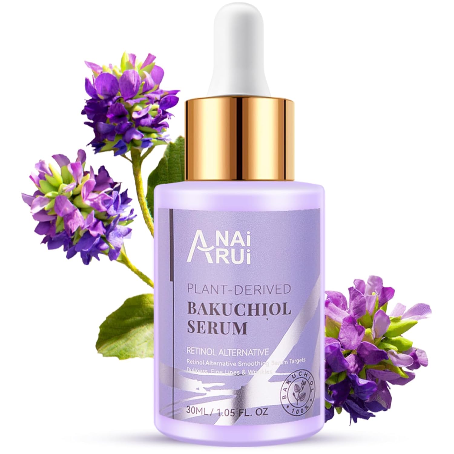 ANAI RUI Bakuchiol Face Serum for Face, Bakuchiol Retinol Alternative Serum,Smoothing Face Serum with Hyaluronic Acid & Peptide Sensitive Skin Serum, Anti Aging & Wrinkle Serum, 1Fl.Oz-0