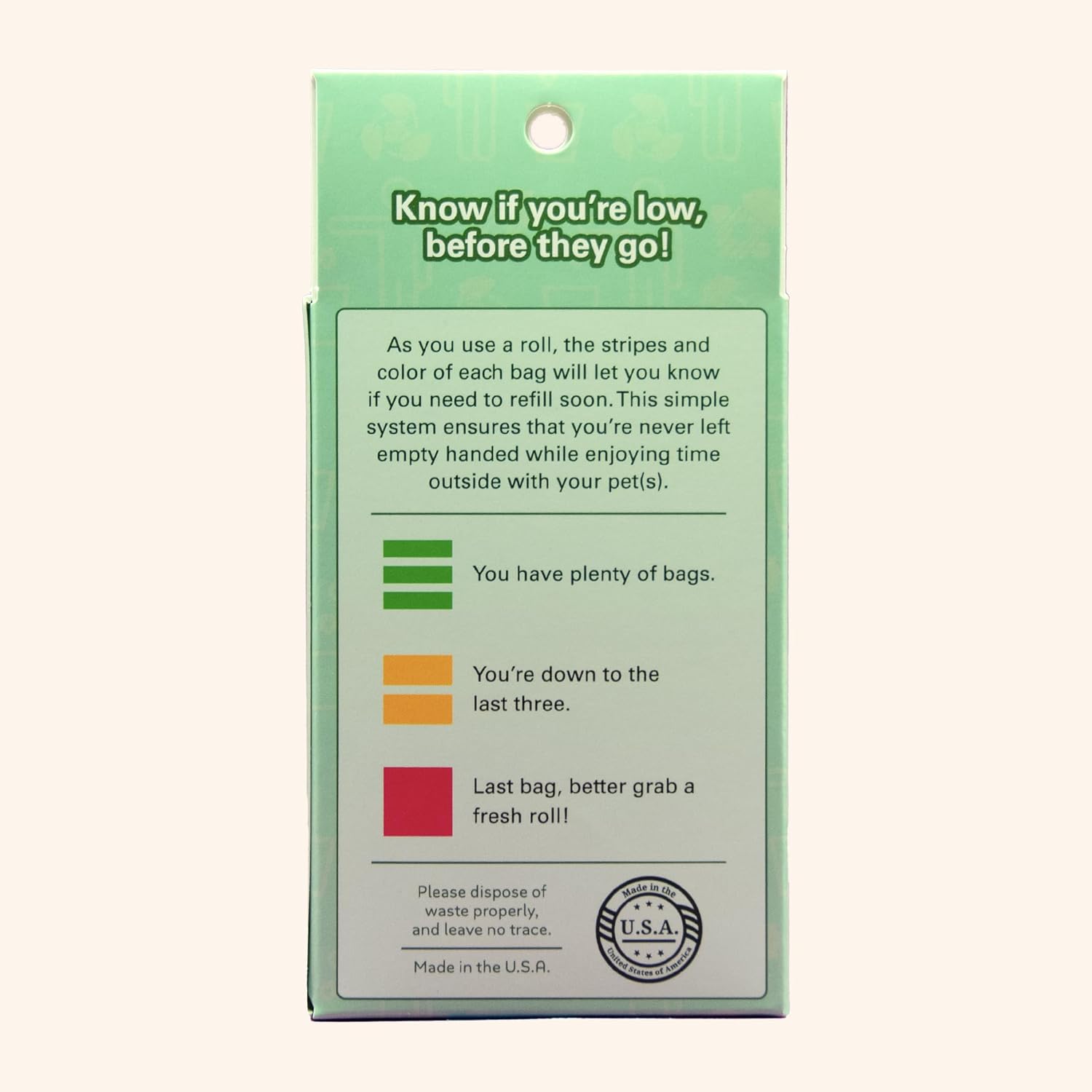 Color-Coded Dog Poop Bags - Made From Certified Compostable Plant-Based Materials - Eco-Friendly, Strong and Extra Thick - 90 bags (6 rolls)-3