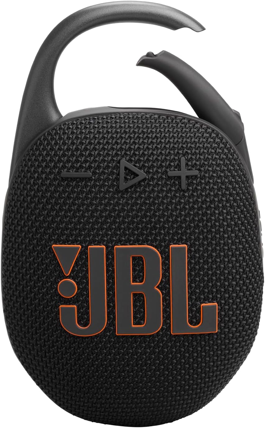 JBL Clip 5 - Ultra-Portable, Waterproof & Dustproof Bluetooth Speaker, Big Pro Sound with Punchy bass, Integrated Carabiner, Up to 12 Hours of Play, Made in Part with Recycled Materials (Black)-0