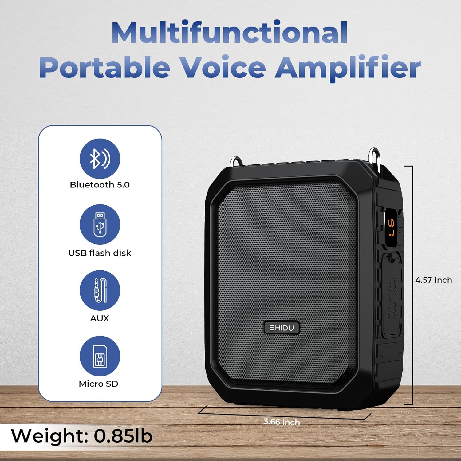 Voice Amplifier for Teachers, 18W Portable Megaphone PA Systems Speaker(Work of 12 hrs) with Wired Mic Headset,Waterproof Ipx 5&Built-in Rechargeable 4400mAh Battery-4