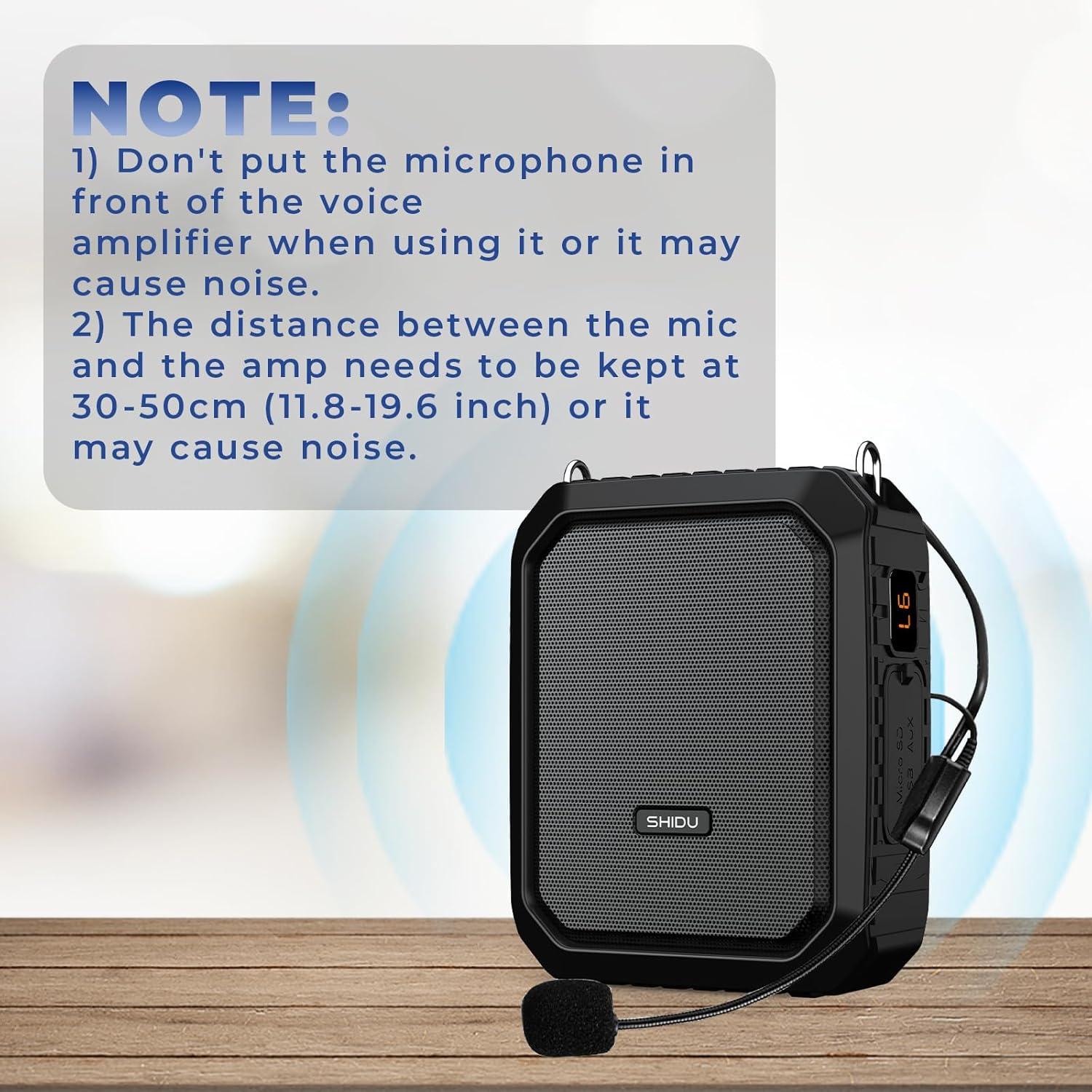 Voice Amplifier for Teachers, 18W Portable Megaphone PA Systems Speaker(Work of 12 hrs) with Wired Mic Headset,Waterproof Ipx 5&Built-in Rechargeable 4400mAh Battery-6