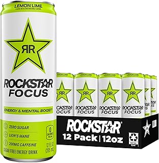 Rockstar Focus, Lemon Lime, 12 Fl Oz Cans (Pack of 12)