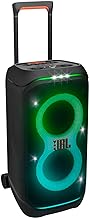 JBL PartyBox Stage 320 - Portable Party Speaker with Telescopic Handle & Wide, Sturdy Wheels, Powerful JBL Pro Sound, Futuristic lightshow, Up to 18 Hours of Play time, Splash Proof (Black)