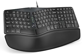 Nulea Ergonomic Keyboard, Wired Split Keyboard with Pillowed Wrist and Palm Support, Featuring Dual USB Ports, Natural Typing Keyboard for Carpal Tunnel, Compatible with Windows Mac