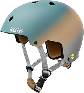 OutdoorMaster MIPS Skateboard Helmet - Two Removable Liners Ventilation Multi-Sport Scooter Roller Skate Inline Skating Rollerblading for Kids, Youth & Adults