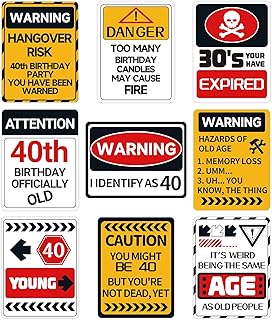 HOMANGA 40th Birthday Decorations, 9Pcs 40 Birthday Decorations for Men Women, 40 Years Old Decorations Signs Table Centerpieces, 40th Funny Photo Props, 40th Birthday Party Garden Yard Decor Signs