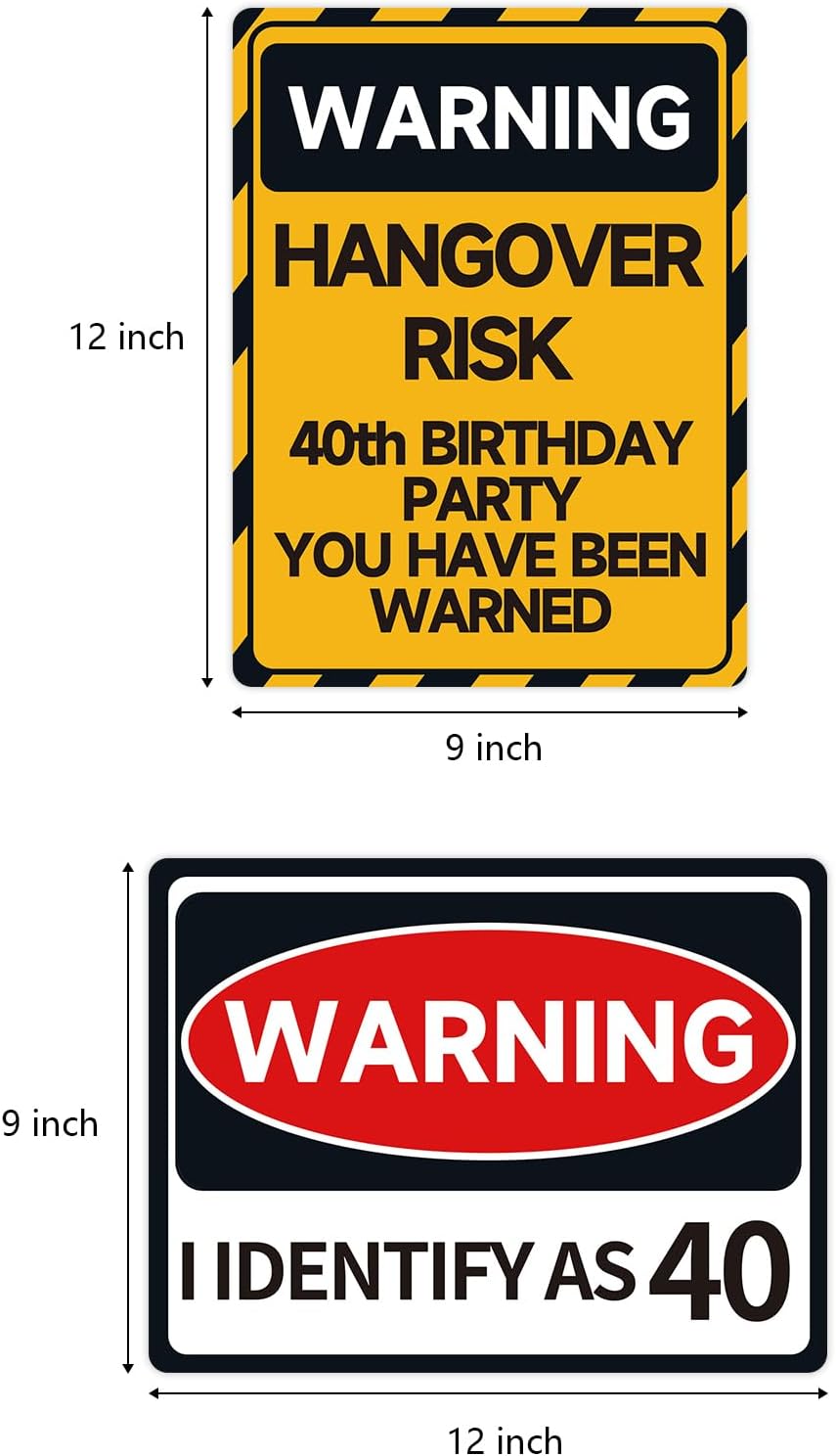 HOMANGA 40th Birthday Decorations, 9Pcs 40 Birthday Decorations for Men Women, 40 Years Old Decorations Signs Table Centerpieces, 40th Funny Photo Props, 40th Birthday Party Garden Yard Decor Signs-1