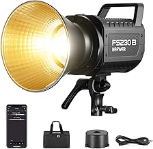 NEEWER FS230B LED Video Light 2.4G/APP Control, 230W Bi Color COB Silent Photography Continuous Output Lighting with 4 PWM Dimming Types, 110000lux/m, 2700K-6500K, CRI 97+, 12 Scenes, Bowens Mount