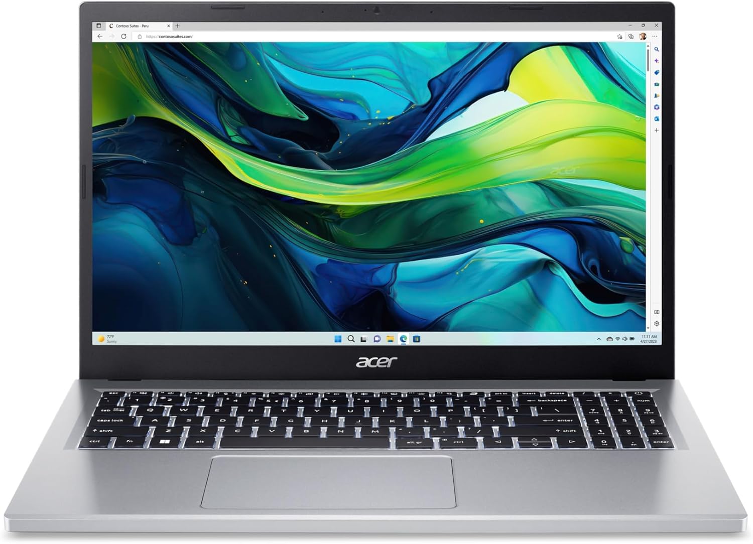 Acer Aspire Go 15 Slim Laptop | 15.6" Full HD IPS 1080P Display | Intel Core i3-N305| Intel UHD Graphics | 8GB LPDDR5 | 128GB HD | Wi-Fi 6 | AI PC | Windows 11 Home in S Mode | AG15-31P-3947-0