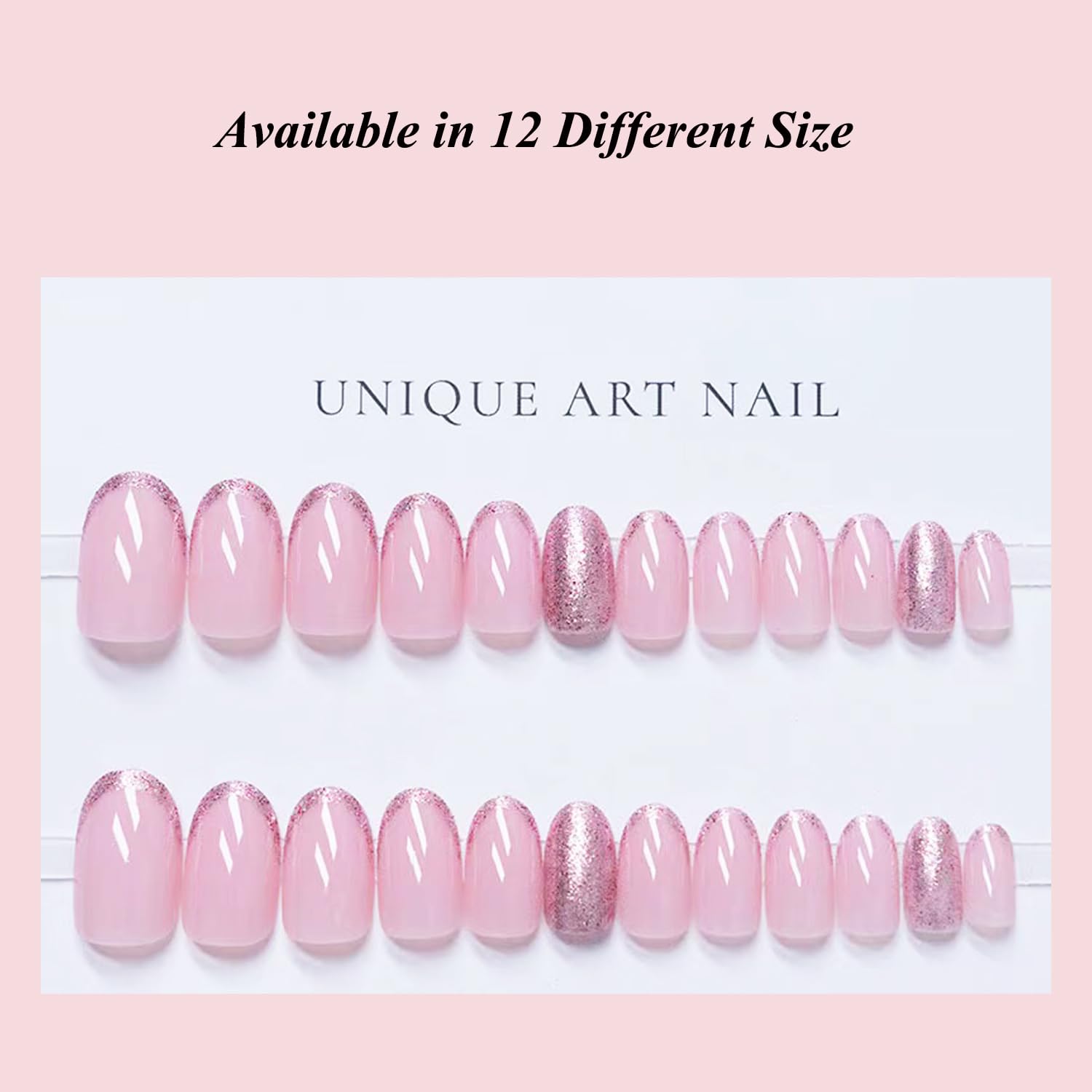 Press On Nails - Nude Pink Short Length Fake Nails - Square False Nails - Fashion Fake Nails for Women Girls Nail Art Accessories-3