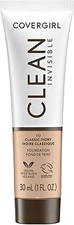 COVERGIRL Clean Invisible, Classic Ivory, Foundation, Blendable Formula, Buildable Coverage, Lightweight, Natural Finish, Non-Comedogenic, 1oz