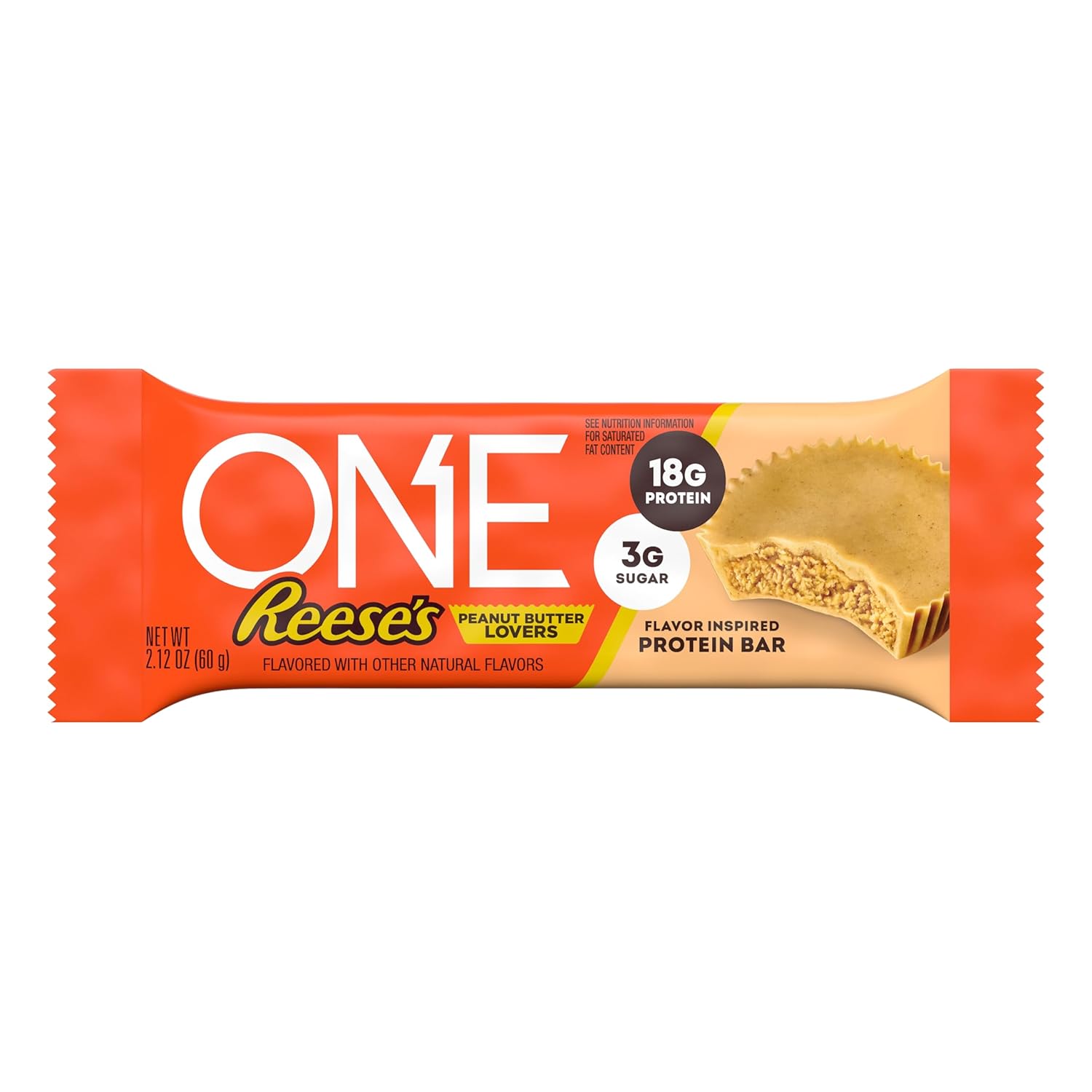 ONE Protein Bars, Reese's Peanut Butter Lovers, Gluten Free with 18g Protein and 3g Sugar, Pantry Staples, 2.12 oz (12 Count)-1