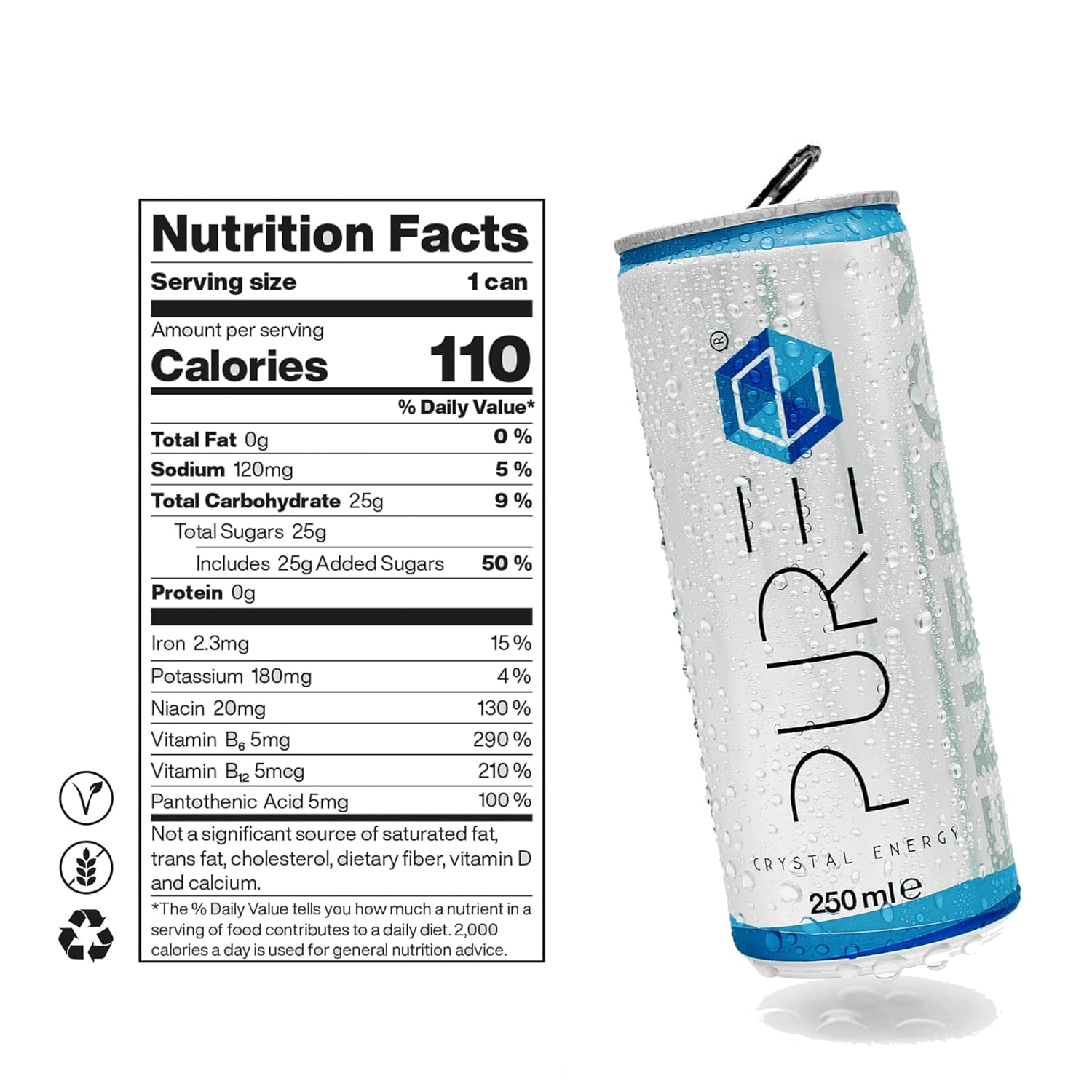 PURE Energy Drink - The Crystal Clear Energy Drink (8.4 Fl OZ - 24 Pack)-1