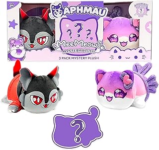 Aphmau 6” MeeMeow Plush 3-Pack, Friends Surprise Box That Includes 2 Friends Plush + 1 Exclusive Mystery Plush, Official Merch