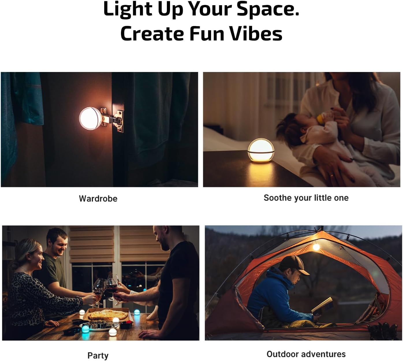 OLIGHT Sphere Smart Night Light, 75 lumens Stepless Dimming Table Lamp with Remotely APP Control, Magnetic Rechargeable RGB Ambient Light for Sleeping, Reading, and Relaxation-7