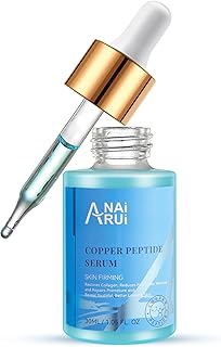 ANAI RUI Copper Peptides Serum for Face -Copper Peptide Face Serum + Hyaluronic Acid - Reduces Fine Lines & Wrinkles, Plumping and Radiant Skin, 1.fl.Oz