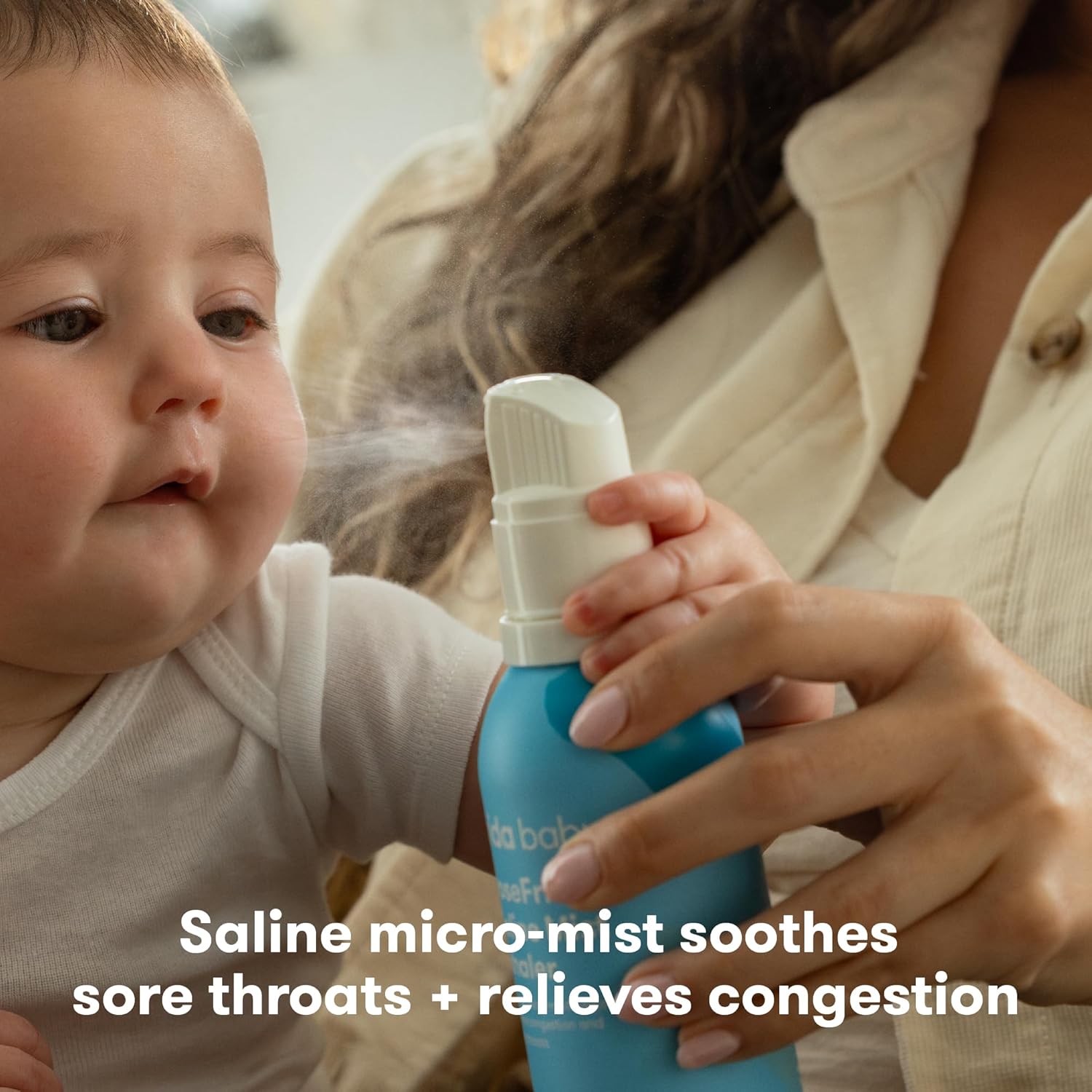 Frida Baby NoseFrida Saline Mist Nasal Inhaler, Nasal Decongestant Spray for Congestion Relief & Allergy Relief for Babies + Kids, Nasal Saline Spray, Soothes Stuffy Nose & Sore Throat, Includes Mask-2