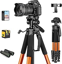 JOILCAN Tripod, 75" Tripod for Camera & Phone, Heavy Duty Camera Tripod Travel Tripod with Phone Holder Carry Bag, Tripods Compatible with Canon Nikon Camera DSLR Laser Level Camcorder