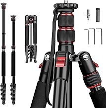 JOILCAN Tripod for Camera, 74" Camera Tripods & Monopods, Professional Aluminum Tripod for Camera Lasers Spotting Scope Binoculars, Compatible with 1/4"-20 and 3/8"-16 Video Head, Payload 35lb