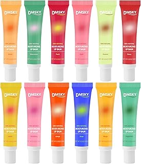 Dmsky Lip Gloss Bulk 12 Pack, Hydrating Squeeze Clear Lip Gloss Set with Shea Butter, Moisturizing High Shine Glossy Lip Oil for Dry Chapped Lips-12 Flavors