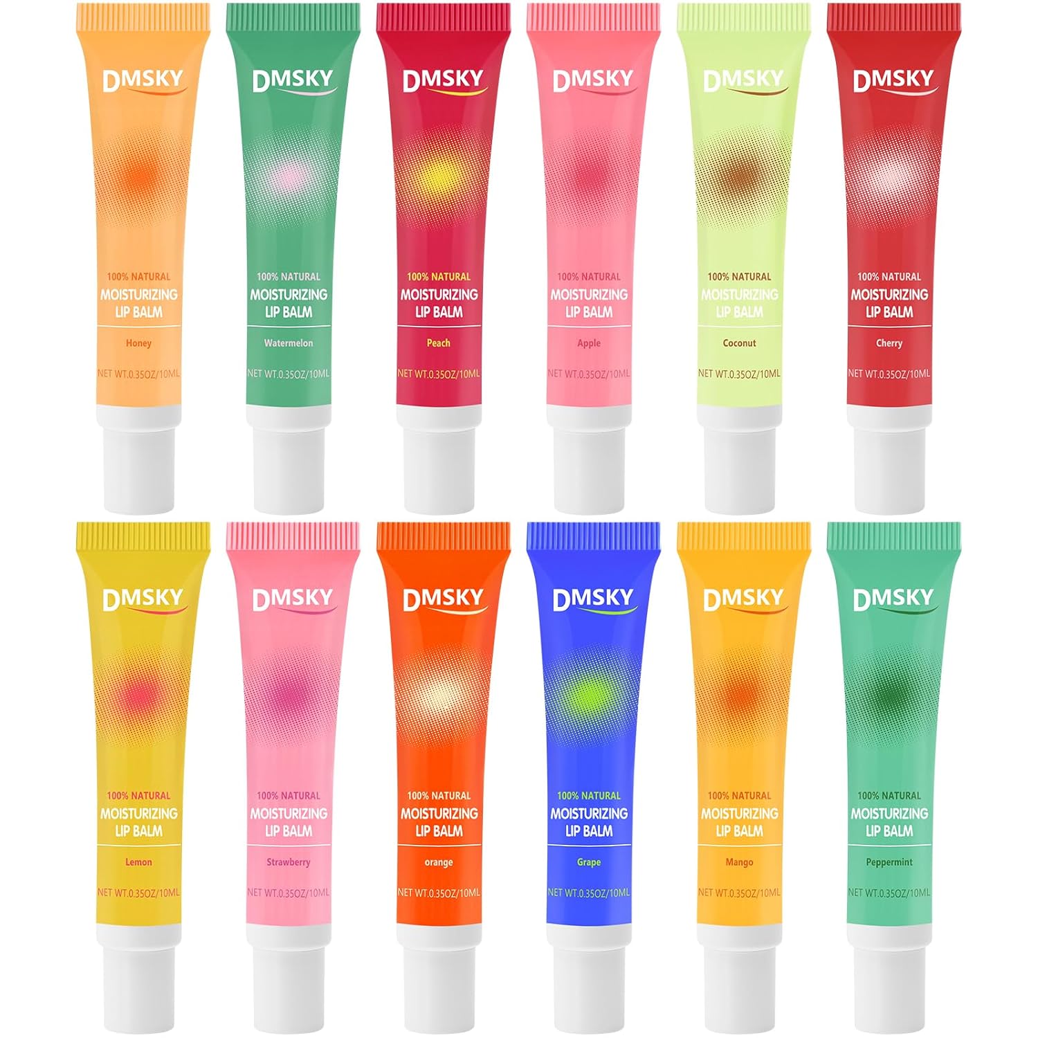 Dmsky Lip Gloss Bulk 12 Pack, Hydrating Squeeze Clear Lip Gloss Set with Shea Butter, Moisturizing High Shine Glossy Lip Oil for Dry Chapped Lips-12 Flavors-0