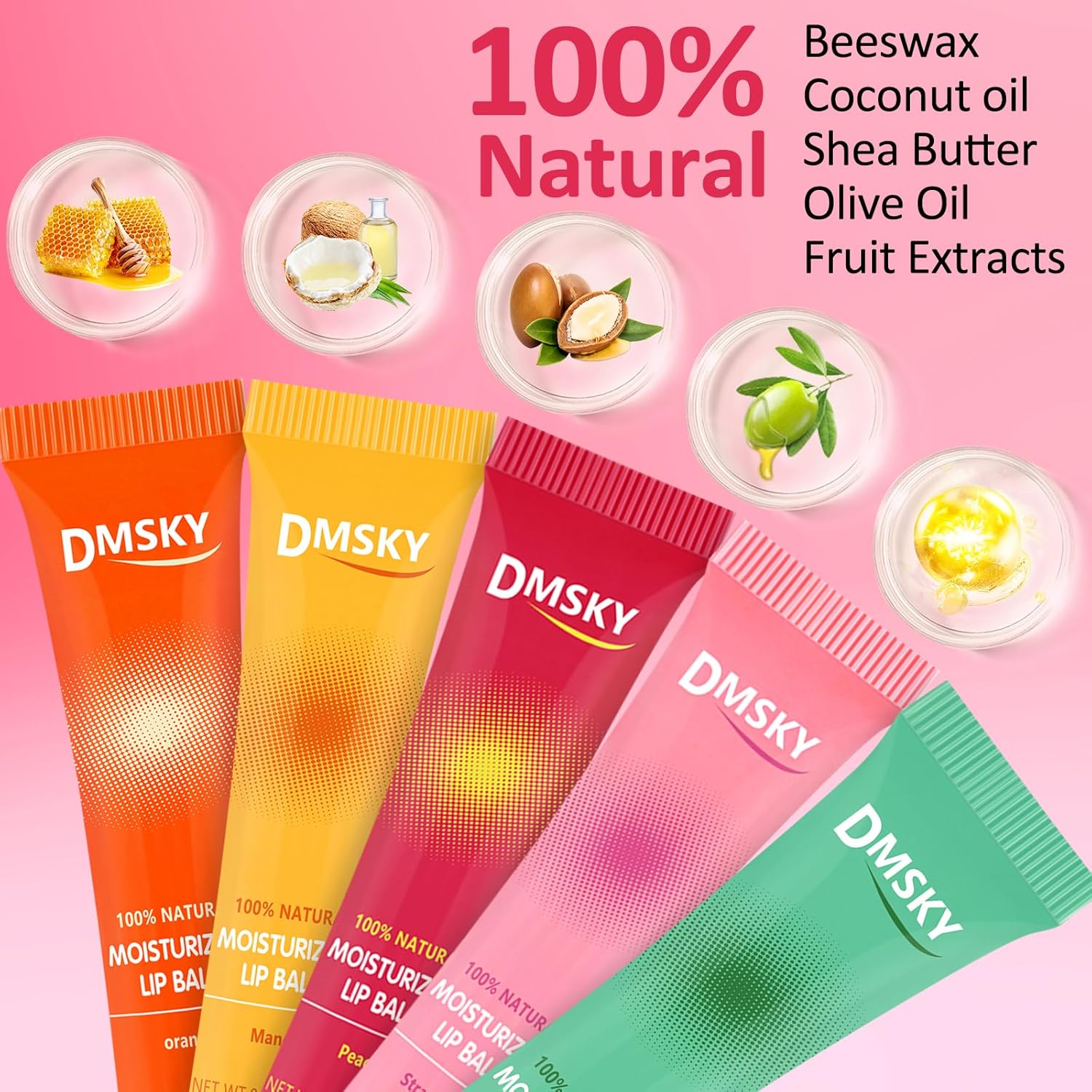 Dmsky Lip Gloss Bulk 12 Pack, Hydrating Squeeze Clear Lip Gloss Set with Shea Butter, Moisturizing High Shine Glossy Lip Oil for Dry Chapped Lips-12 Flavors-2