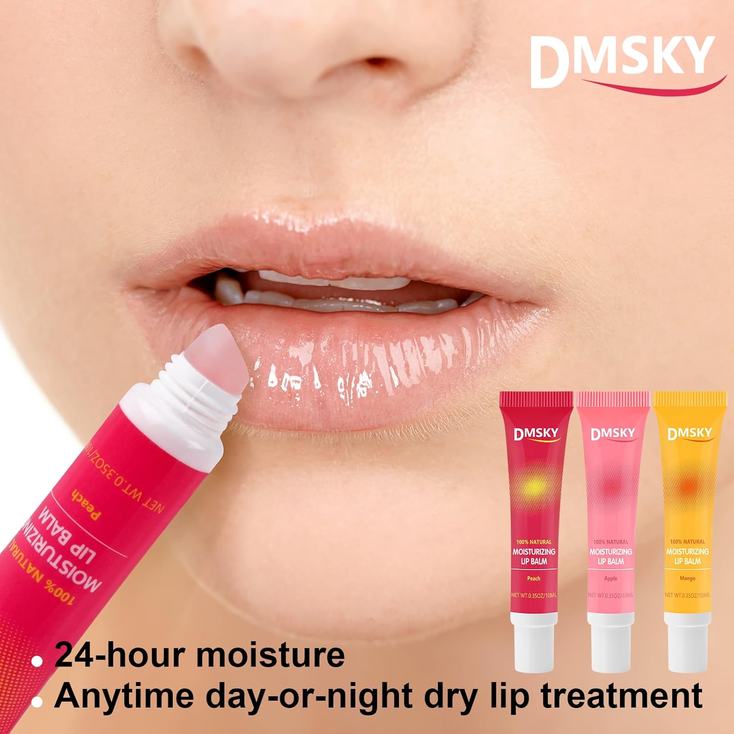 Dmsky Lip Gloss Bulk 12 Pack, Hydrating Squeeze Clear Lip Gloss Set with Shea Butter, Moisturizing High Shine Glossy Lip Oil for Dry Chapped Lips-12 Flavors-5