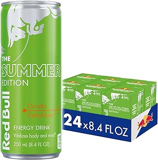 Red Bull Summer Edition Energy Drink, Curuba Elderflower, with 80mg Caffeine plus Taurine & B Vitamins, 8.4 Fl Oz, 6 Packs of 4 Cans (Pack of 24)