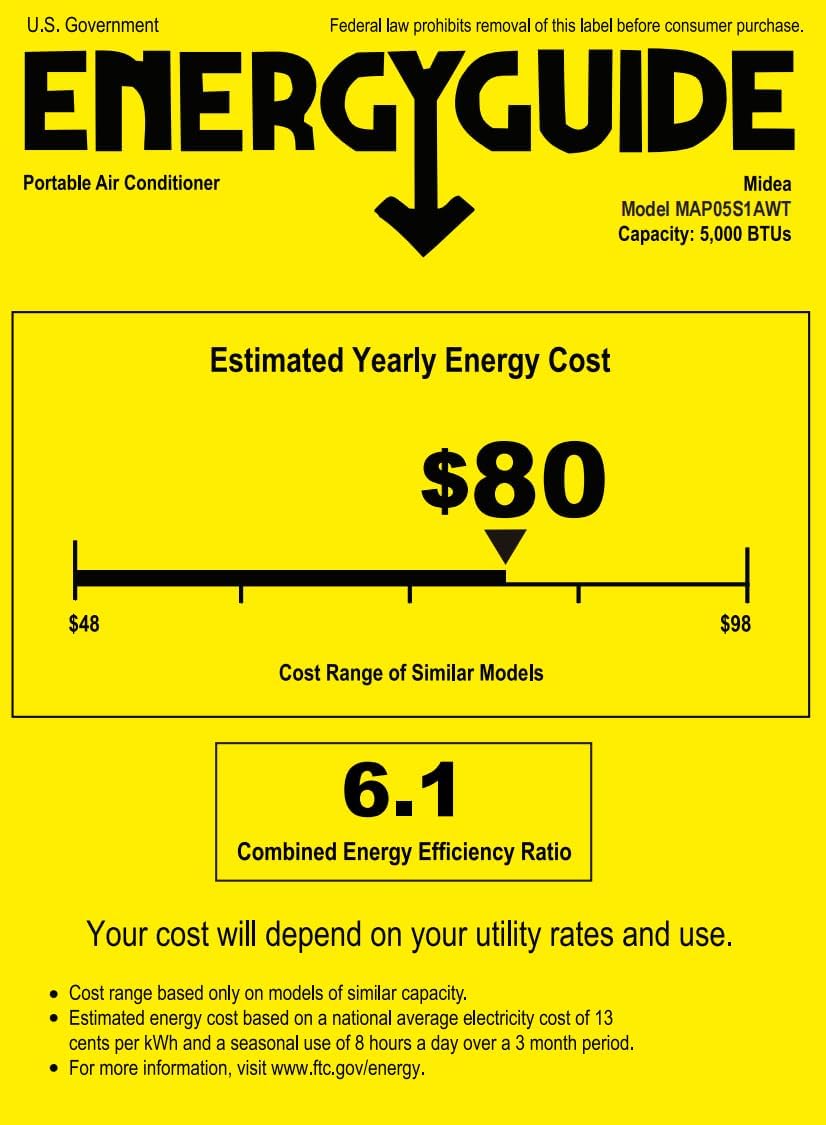 Midea 8,500 BTU ASHRAE (5,000 BTU SACC) Portable Air Conditioner Smart Control, Cools up to 150 Sq. Ft., with Dehumidifier & Fan mode, Easy- to-use Remote Control & Window Installation Kit Included-7