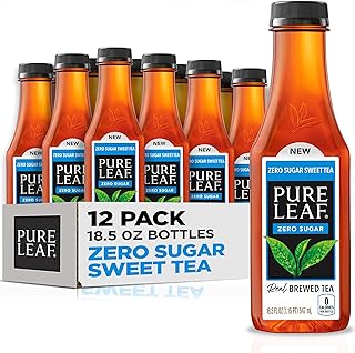 Pure Leaf Iced Tea, Zero Sugar Sweet Tea, 18.5 Fl Oz Bottles (Pack of 12)