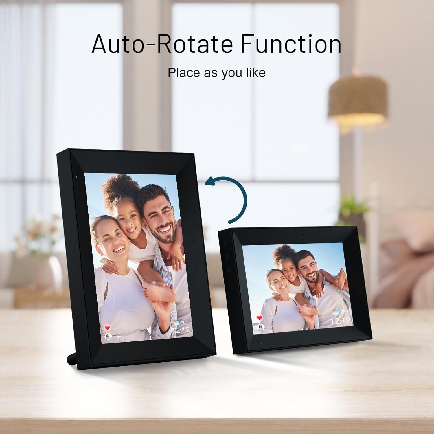 Anna Bella Digital Picture Frame 10.1 Inch IPS HD Touch Screen WiFi Smart Digital Photo Frame with 16GB Storage, Auto-Rotate, Easy Setup to Share Photos or Videos Remotely via AiMOR APP Black-3