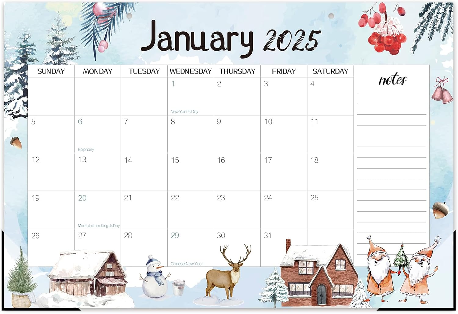 Guasslee Desk Calendar 2025, School Year Large Calendar 2025, 18-Month Desk/Wall Calendar, 2025 Jan - 2026 Jun, 17" X 11.5" Monthly Planner With Corner Protectors, Thick Paper For Home Office-0