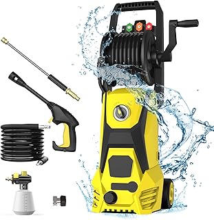 Electric Pressure Washer - 4500PSI 3.2GPM 20FT Hose 35FT Power Cord 4 Different Tips Power Washer Powerd for Patios