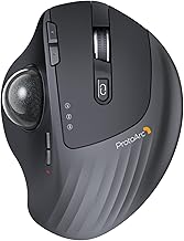 ProtoArc Wireless Trackball Mouse, EM01 NL Ergonomic Bluetooth Rollerball Thumb Mouse Rechargeable Computer Laptop Mouse, Adjustable Angle & 3 Device Connection for PC, Mac, Windows-Gray Ball