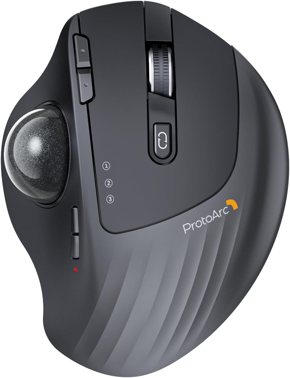 ProtoArc Wireless Trackball Mouse, EM01 NL Ergonomic Bluetooth Rollerball Thumb Mouse Rechargeable Computer Laptop Mouse, Adjustable Angle & 3 Device Connection for PC, Mac, Windows-Gray Ball-0