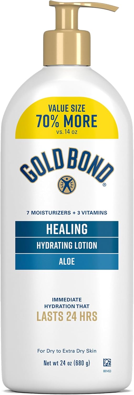 Gold Bond Healing Hydrating Lotion with Aloe Moisturizes, Heals & Smooths Dry Skin, Delivers Immediate 24-Hour Hydration, Value Size, 24 oz.-0