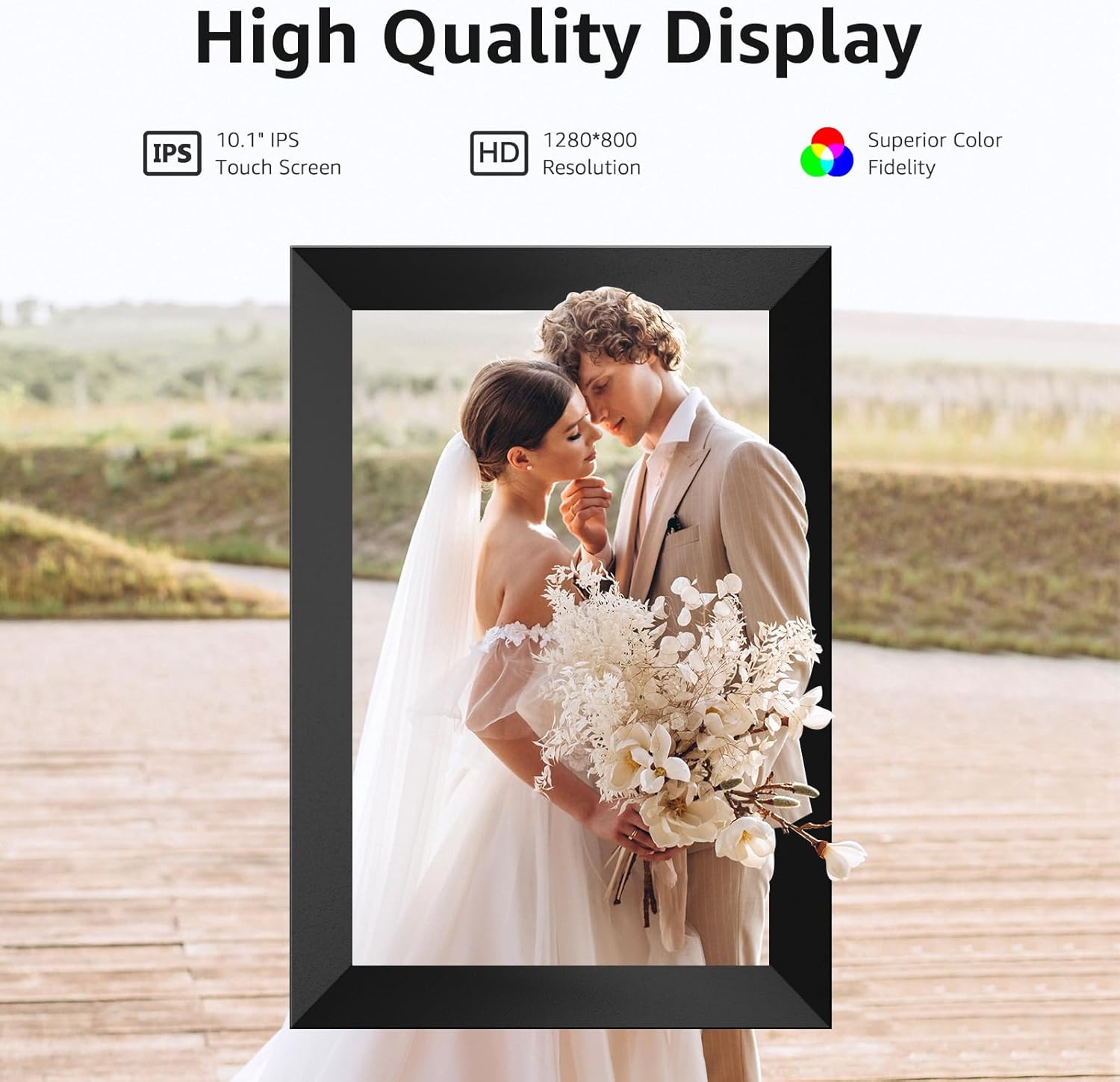 Frameo Digital Picture Frame WiFi, 10.1 Inch Smart WiFi Digital Photo Frame,1280 x 800 HD IPS Touch Screen,Slideshow, Auto-Rotate, Digital Picture Frame for Photo & Video-5