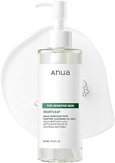 ANUA Heartleaf Pore Cleansing Oil MILD, Sensitive Skin Face Wash, Oil Cleanser for Face, Makeup Blackhead Remover, Korean Skin Care, Non-Comedogenic, Fragrance Free 6.76 fl oz(200ml)