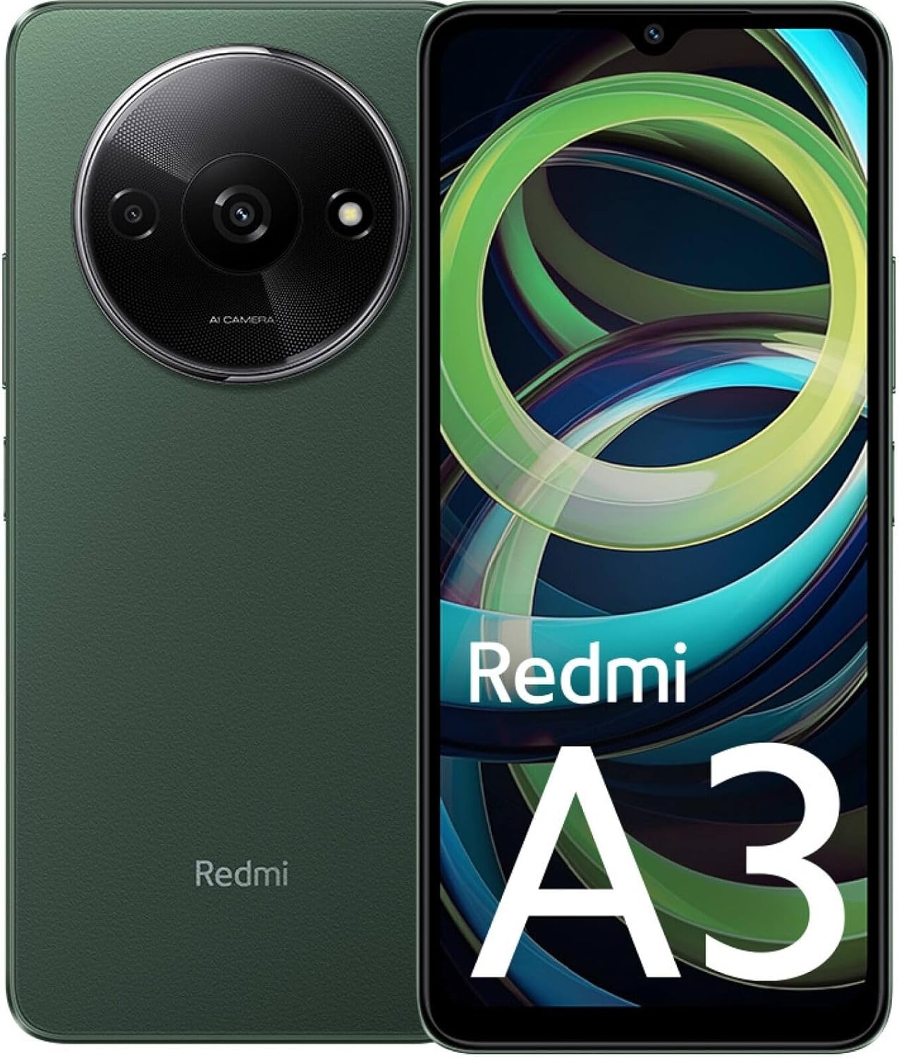 Xiaomi Redmi A3 4G 64GB + 3GB Global Version (for Tmobile Tello & Global) Factory Unlocked 6.71" 8MP Dual Camera (Forest Green)-0