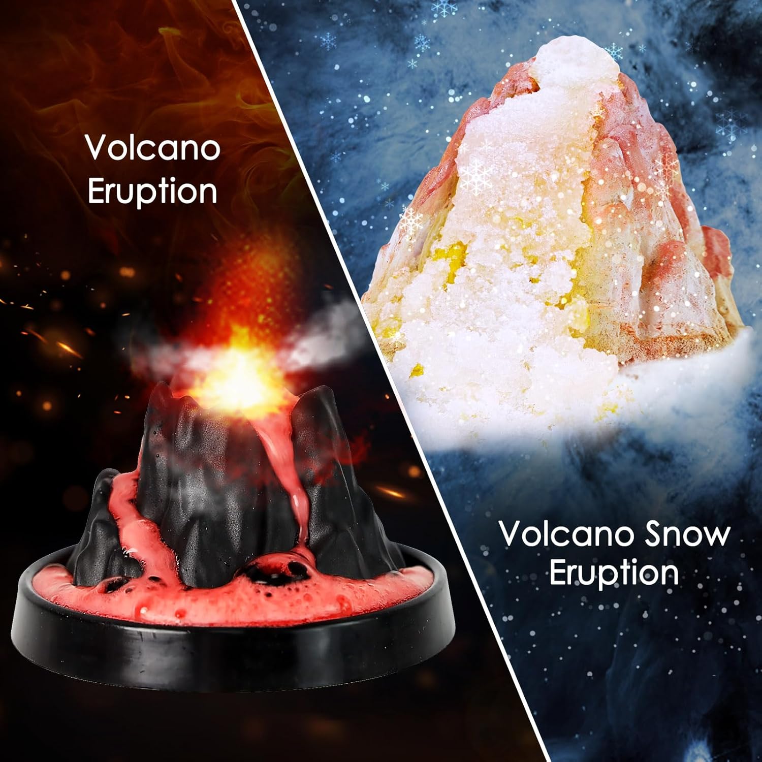 UNGLINGA Erupting Volcano Science Kit for Kids, Gemstone Donosaur Dig Volcano, Snow Eruption Volcano, Chemistry Experiment Lab STEM Scientific Toys Gift for Boys & Girls-1