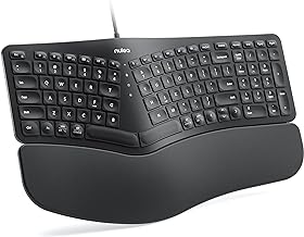 Nulea RT05C Wired Ergonomic Keyboard, Split Keyboard with Cushioned Wrist Rest, Adjustable Tilt Legs, Plug and Play, USB Corded, Compatible with Windows/Mac