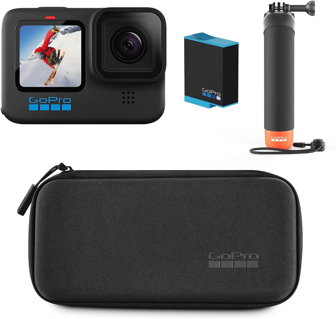 GoPro HERO10 Black Bundle - Includes HERO10 Black Camera, The Handler (Floating Hand Grip), Rechargeable Battery, and Carrying Case-0