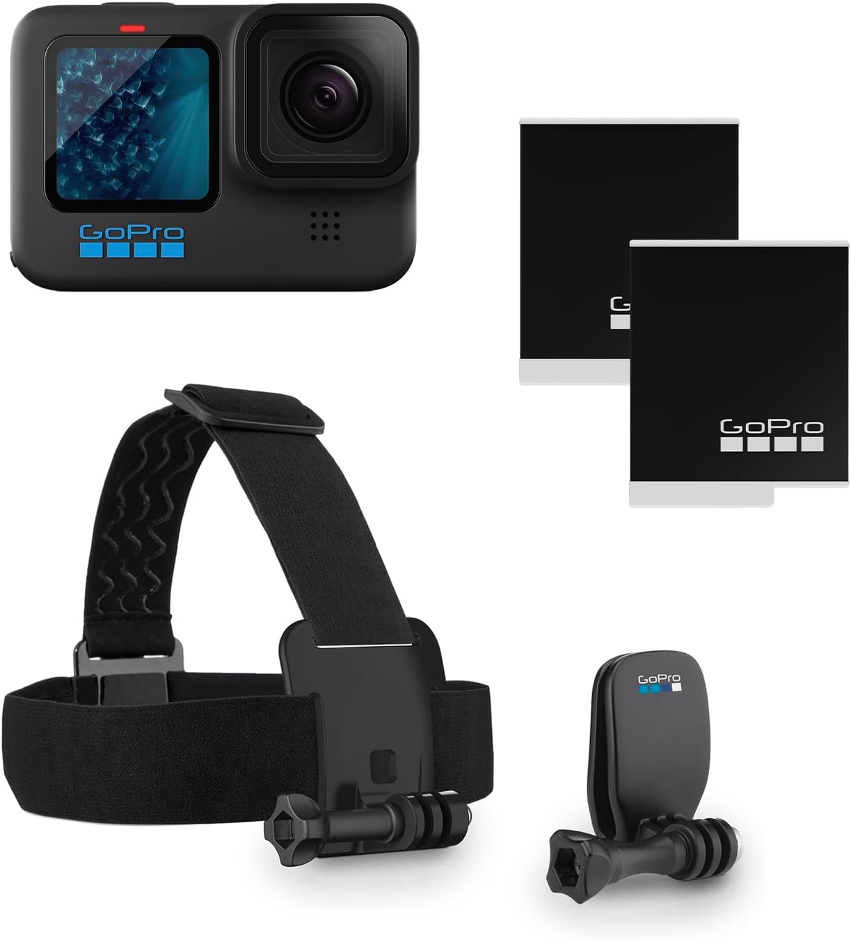 GoPro HERO11 Black Bundle - Includes HERO11 Black Camera, Head Strap + QuickClip, and Enduro Battery (2 Total)-0