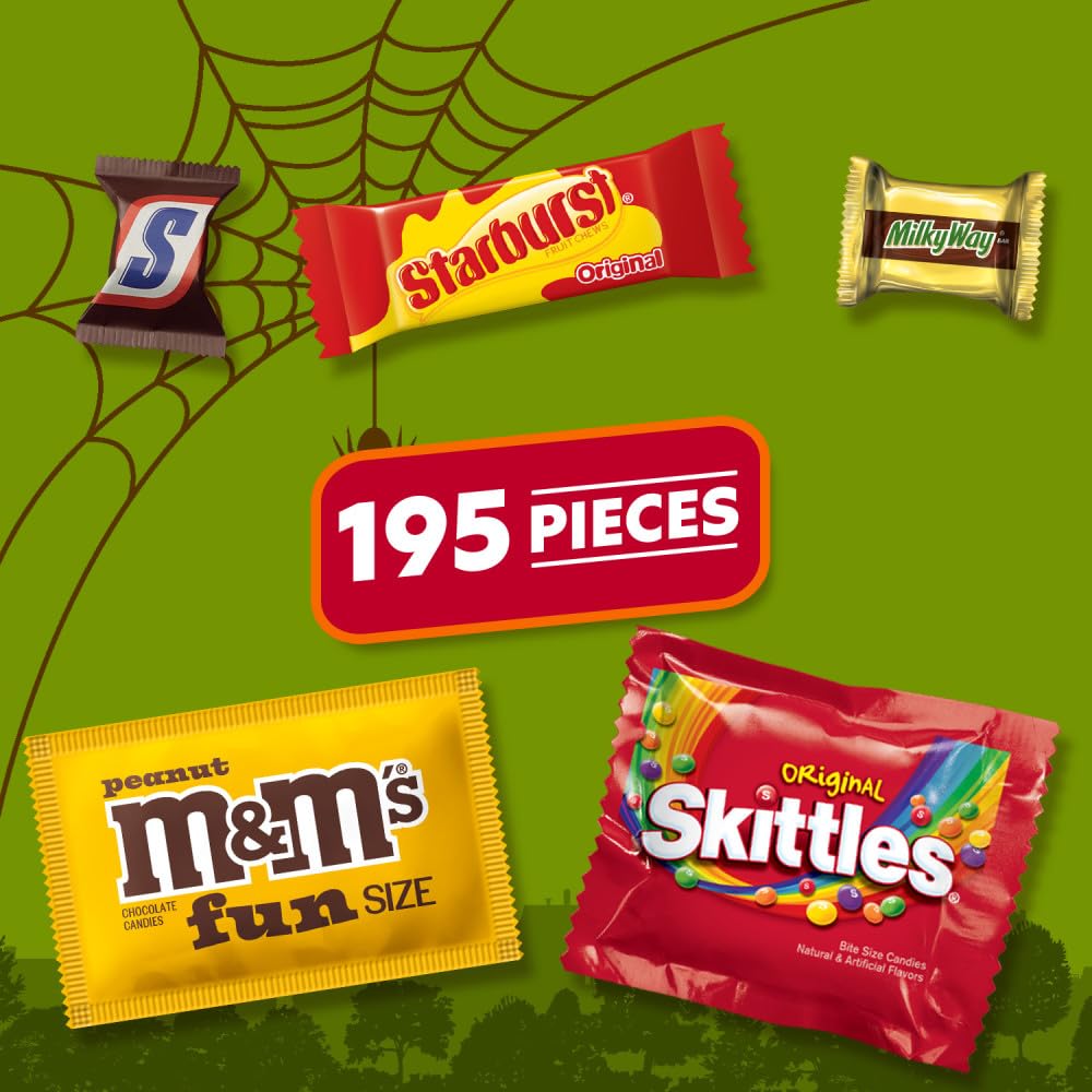 M&M'S, SNICKERS & More Fun Size Halloween Candy Variety Pack, 195 Ct Bulk Bag-1