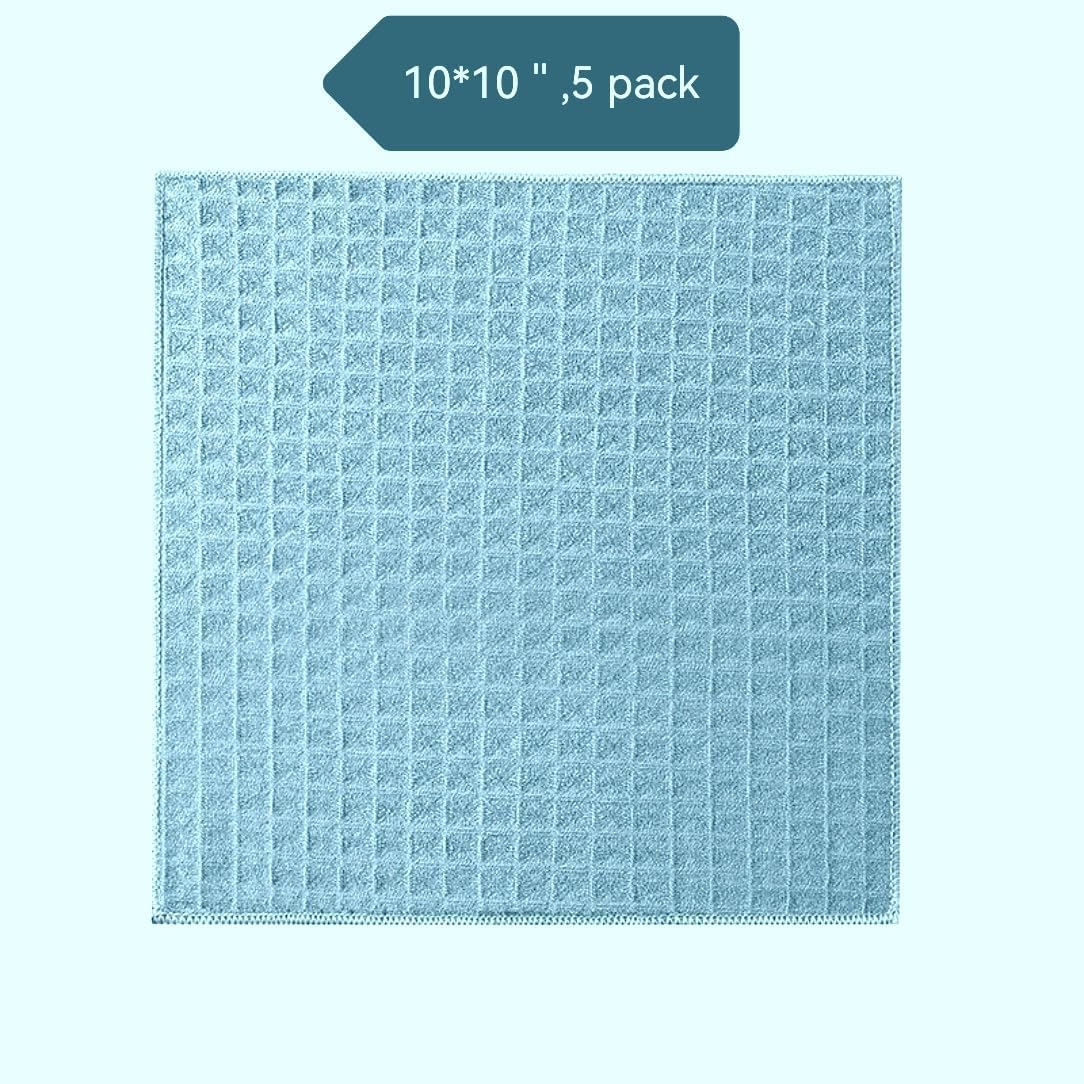 Tanmalan Cleaning Cloth,5 Pack Cleaning Rag,Cleaning Towels 10" X 10"(Blue 5 Pack)-0