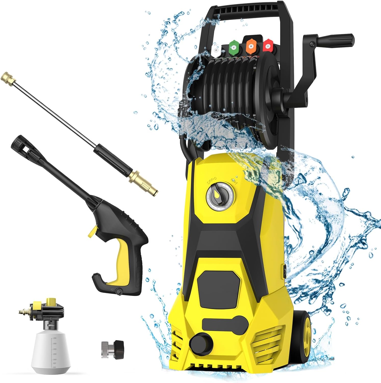 Electric Pressure Washer - 4500PSI 3.2GPM 20FT Hose 35FT Power Cord 4 Different Tips Power Washer Powerd for Patios-0