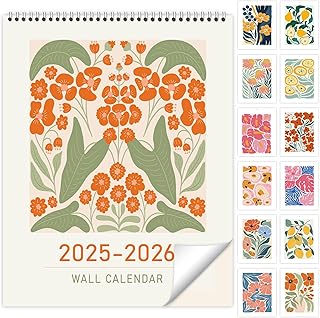 Guasslee Wall Calendar 2025, Vertical Calendar Wall 2025, 18-Month Aesthetic Calendar From 2025 Jan-2026 Jun, 28" X 11" Monthly Planner Wall With Thick Paper, Floral Design for Home Office