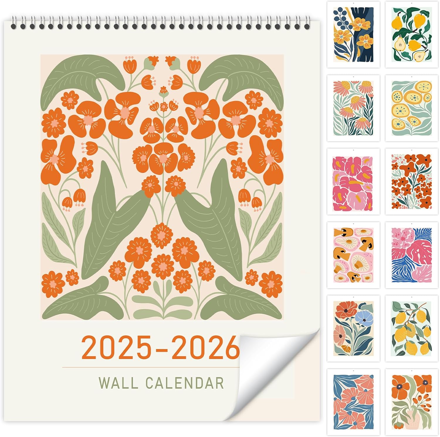 Guasslee Wall Calendar 2025, Vertical Calendar Wall 2025, 18-Month Aesthetic Calendar From 2025 Jan-2026 Jun, 28" X 11" Monthly Planner Wall With Thick Paper, Floral Design for Home Office-0